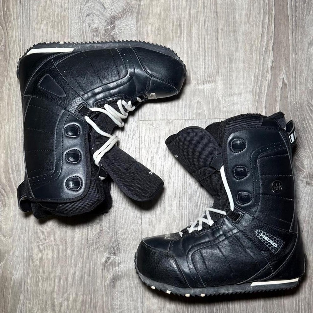 HEAD branded snowboard boots in black & white, size men's / adult US 8